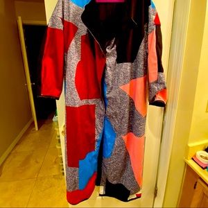 Fun & Funky printed felt coat sz XL.